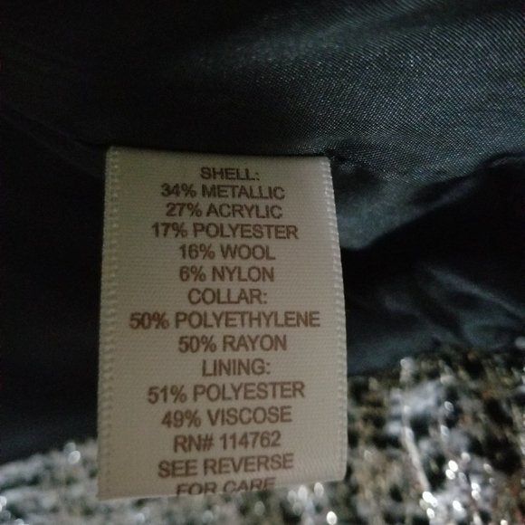 NWT-Petticoat Alley Bomber Jacket Metallic, - Picture 5 of 7